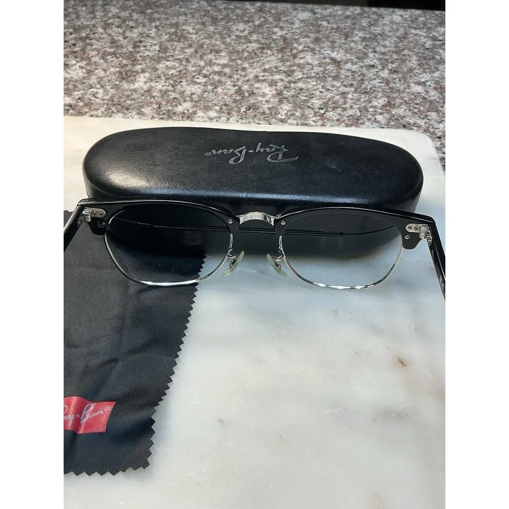 Ray-Ban Clubmaster Eyeglass Frames Black/Silver RB5154 2000 51-21-145 with Case